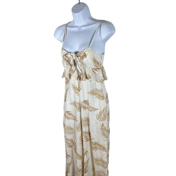 Billabong x Sincerely Jules Twist Flirt Palm Print Tie Front Wide Leg Jumpsuit - Picture 5 of 12